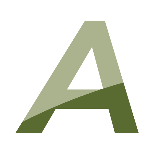 Stylized letter A with two shades