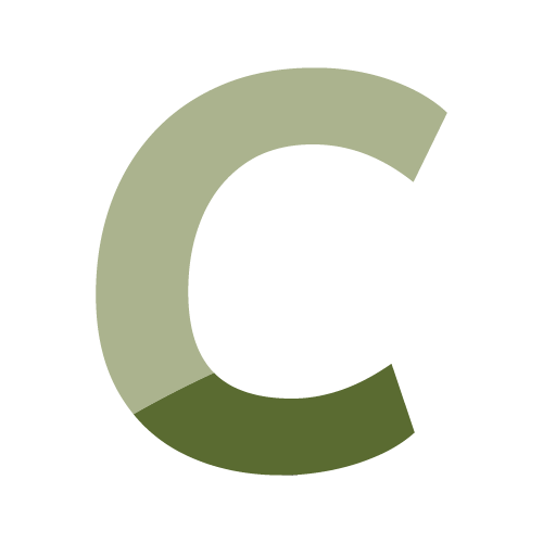 Two-tone green letter C design