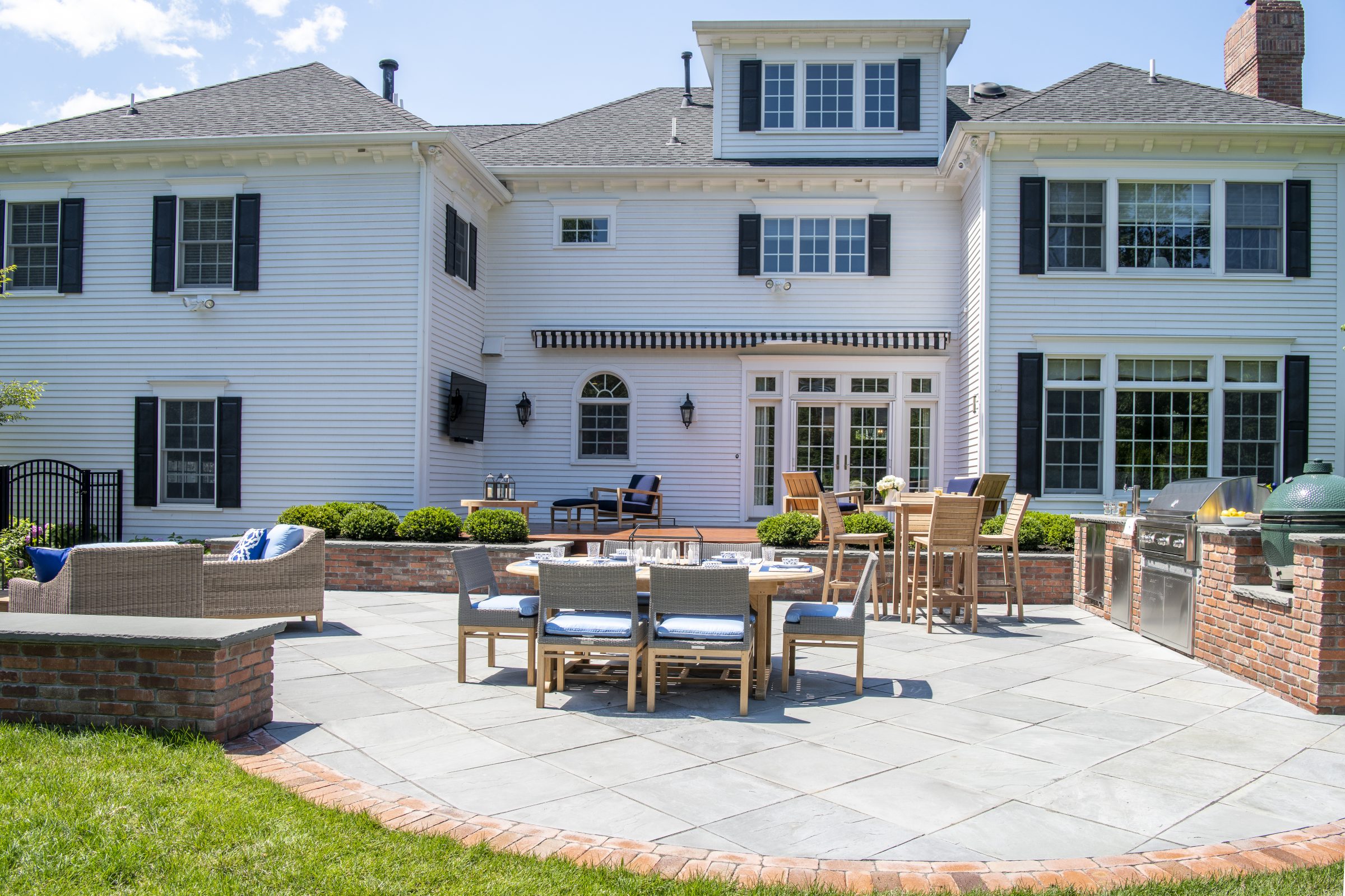 Elegant patio and large suburban home