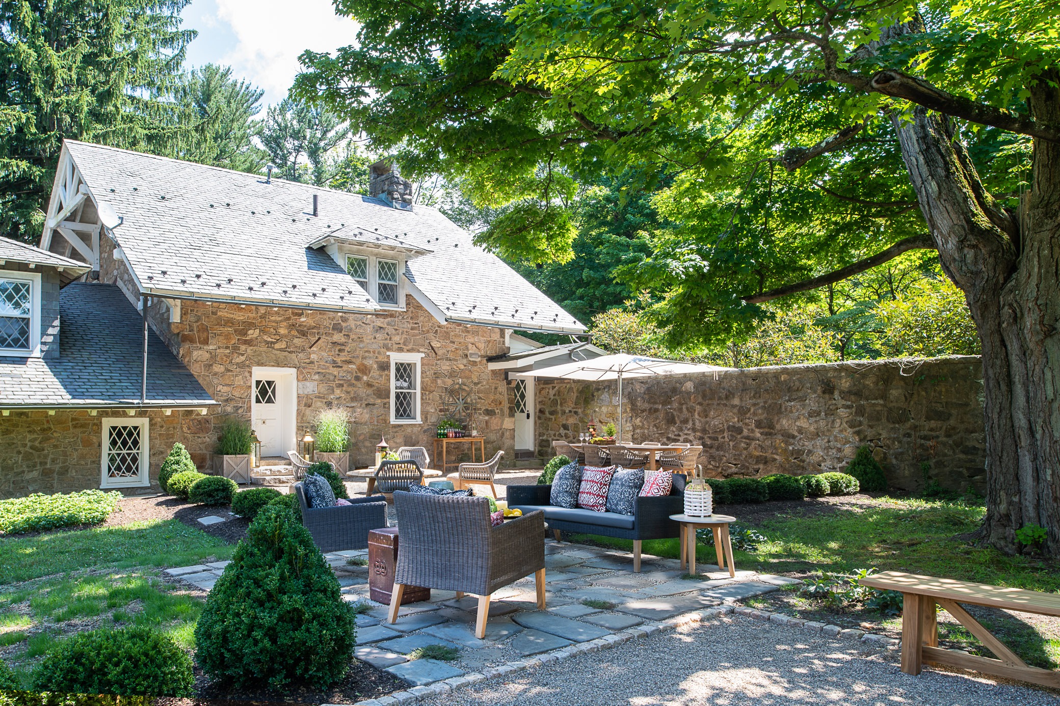 Charming stone house with cozy outdoor seating