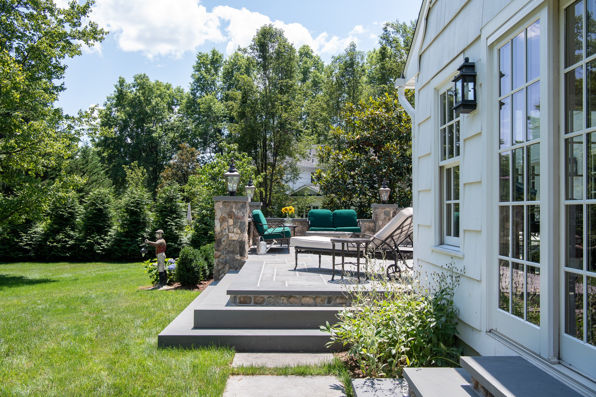 Sunny patio with outdoor seating