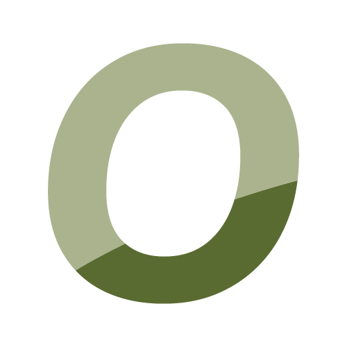 3D two-toned green letter 'O'