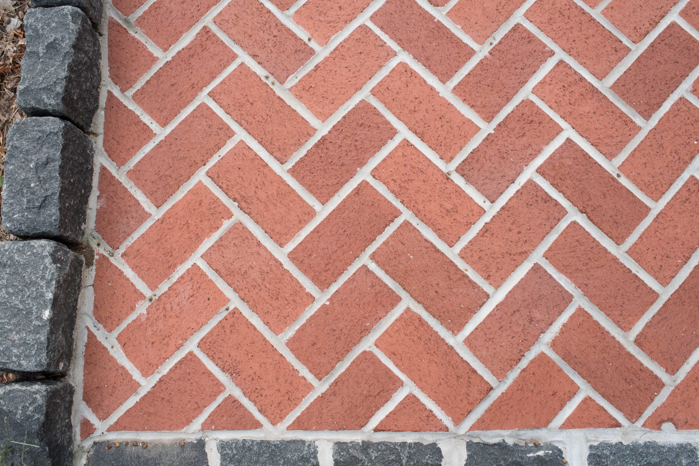 Herringbone brick and stone pattern