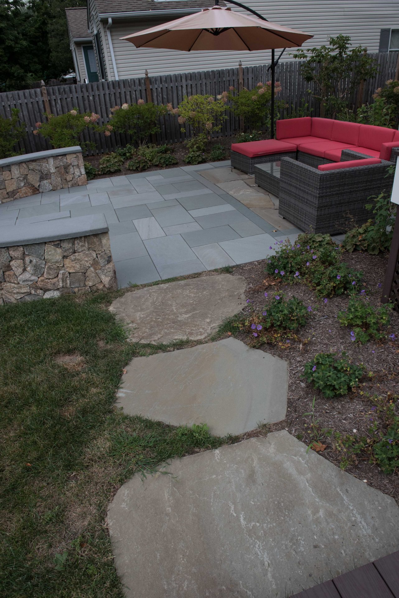 Backyard with patio and seating area