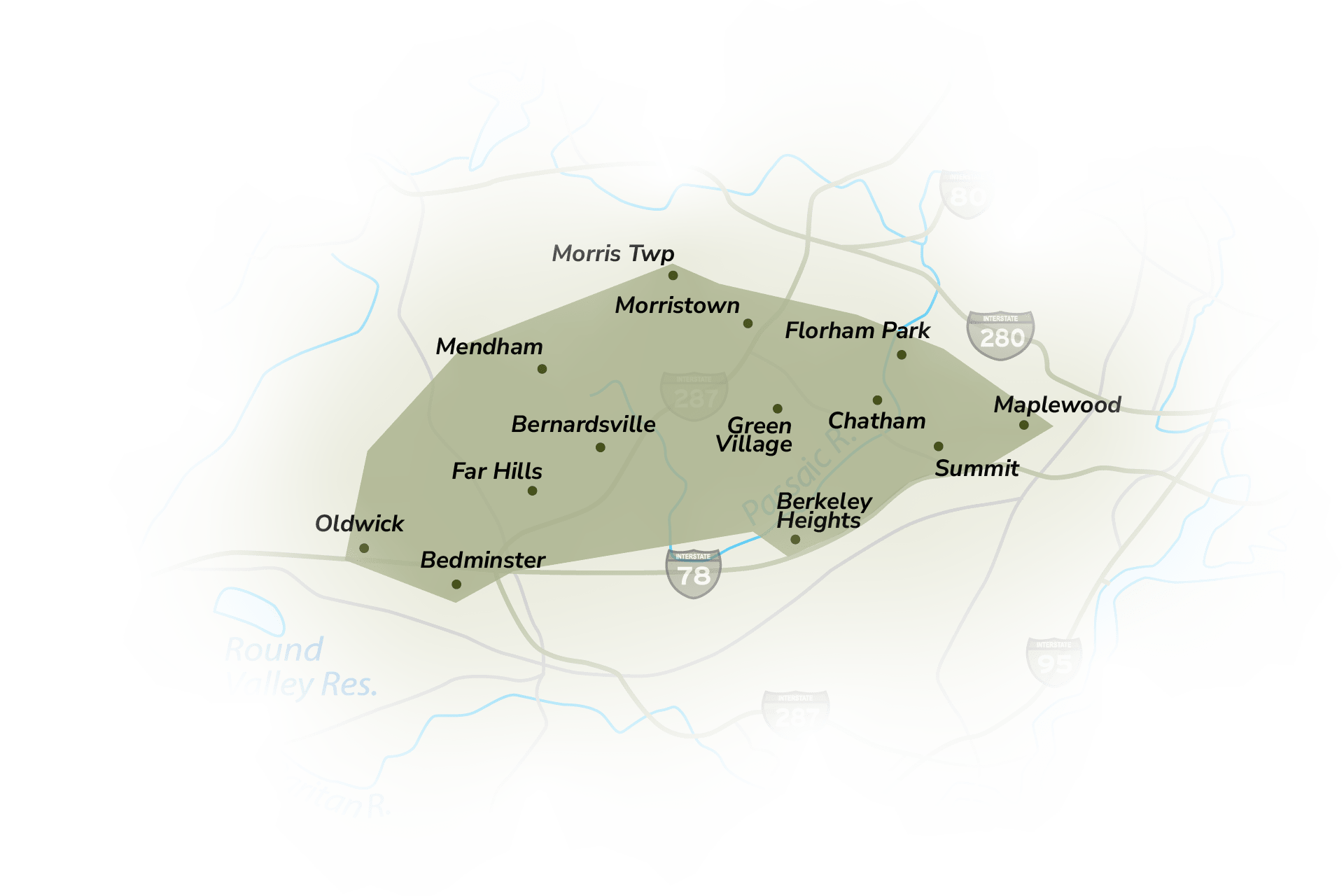 New Jersey township map with highways
