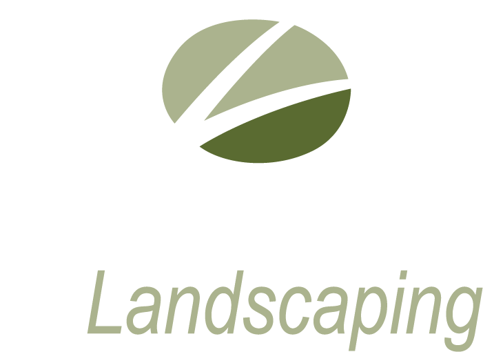 Abstract green logo with Landscaping text