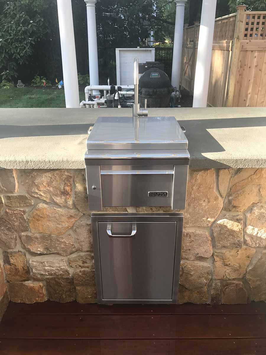 Outdoor stainless steel kitchen setup